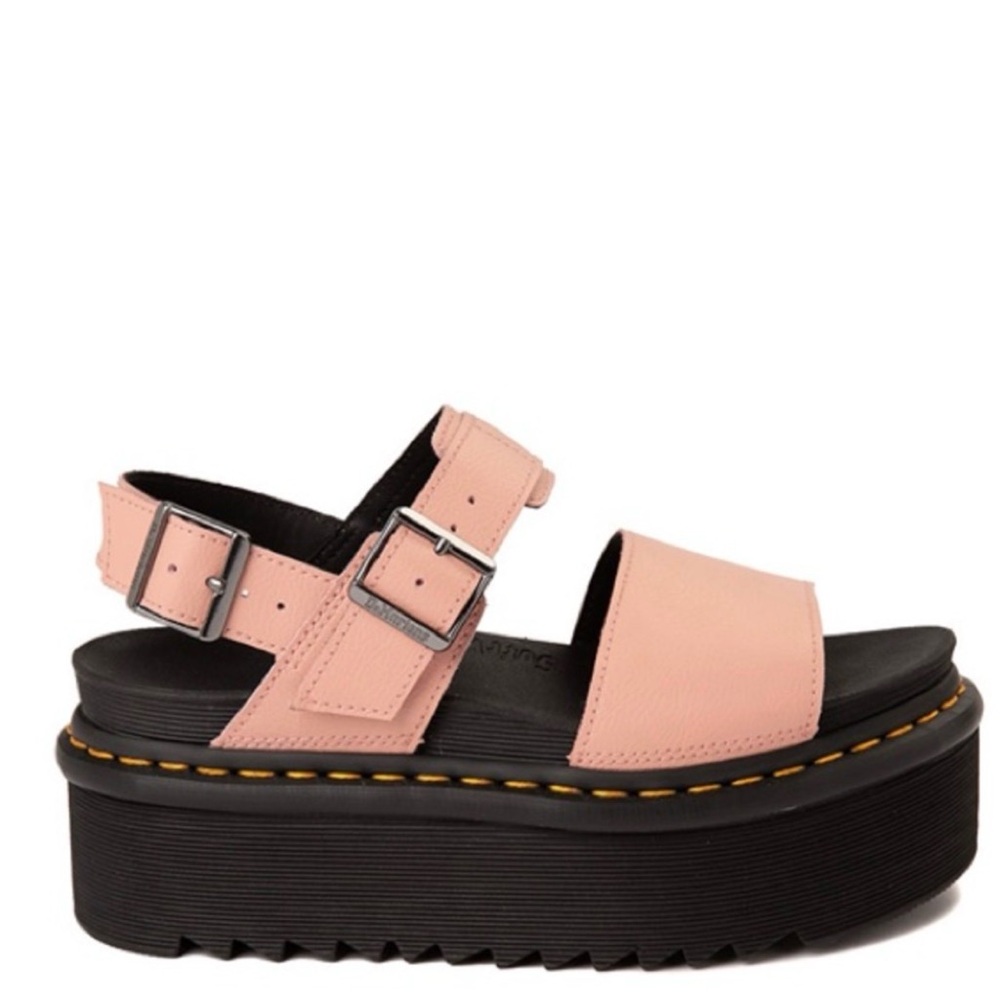 Dr. Martens Pink Platform Buckle Sandals